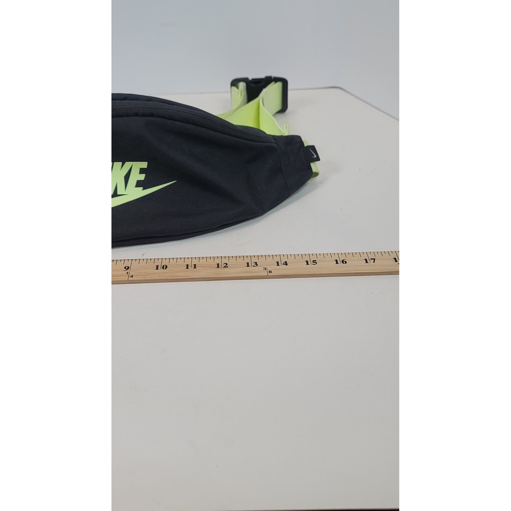 Nike Heritage Hip Pack Waist Bag Black Volt Green Adjustable Strap BA5750-015 - Picture 3 of 7